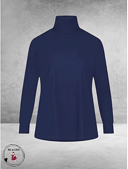 PLUS BASICS Shirt TURTLE NECK Ink Blue
